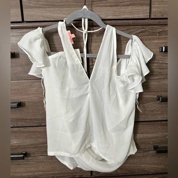 Solaris Style White Ruffle Sleeve Women's Top - Picture 1 of 2